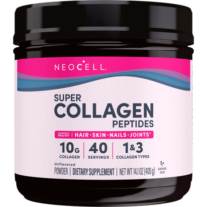NeoCell Grassfed Collagen Peptides Powder | 14 oz | Unflavored | for Women and Men | Hair, Skin, & Nails NeoCell