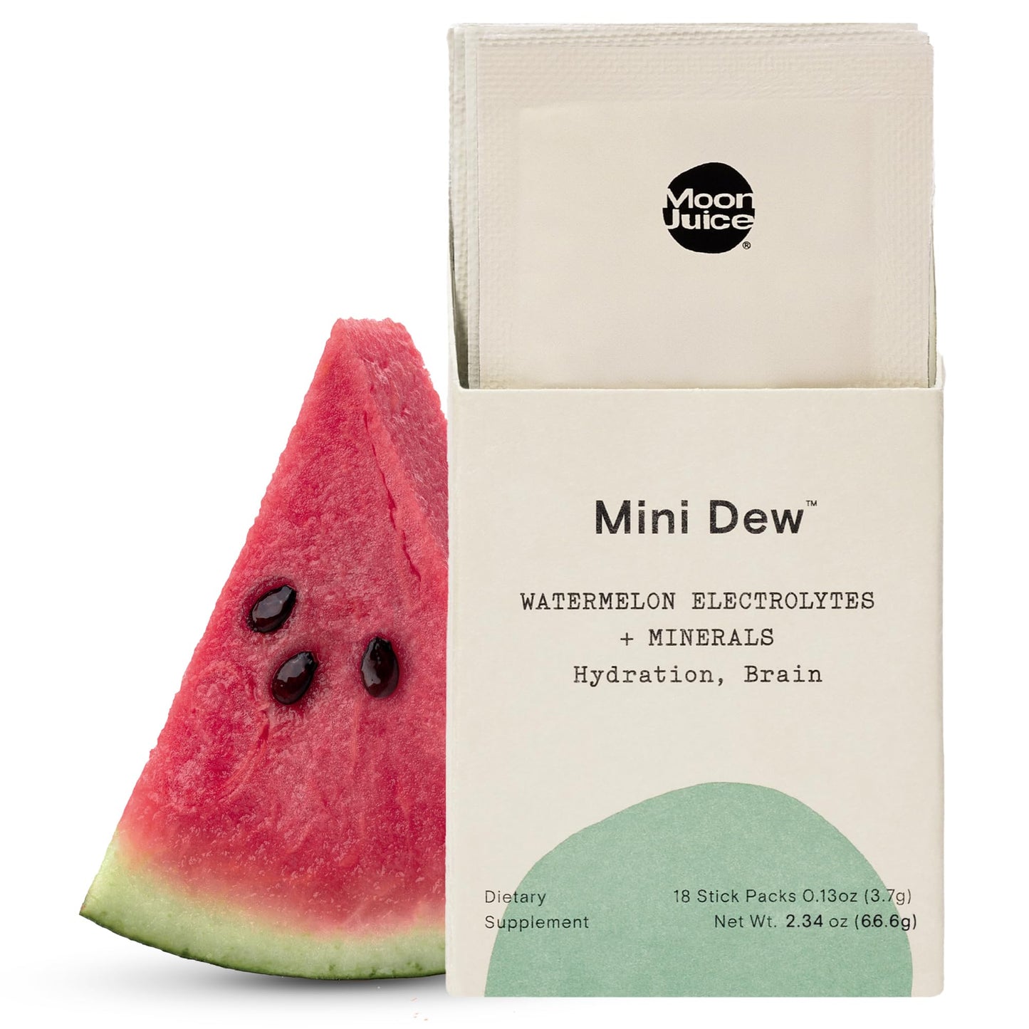 Moon Juice Mini Dew Electrolytes Powder - Sugar Free Minerals & Electrolyte Hydration Powder for Instant Hydration & Brain Support - Magnesium, Calcium, Potassium, Pink Salt, Watermelon, 30 Servings