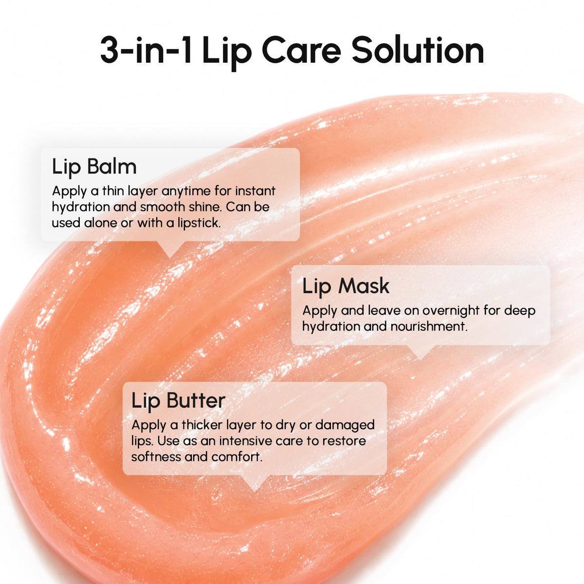 MAREE Lip Mask Overnight - Lip Moisturizer For Very Dry Lips - Hydrating Lip Butter Balm with Hyaluronic Acid & Collagen - Overnight Lip Treatment - Lip Sleeping Mask Repair - Hidratante de Labios MAREE