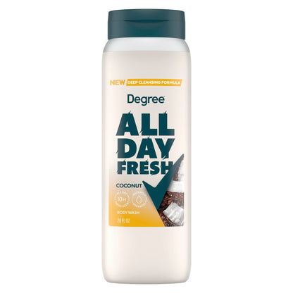 Degree All Day Fresh Body Wash Fresh Coconut Deep Cleansing 20 oz Degree