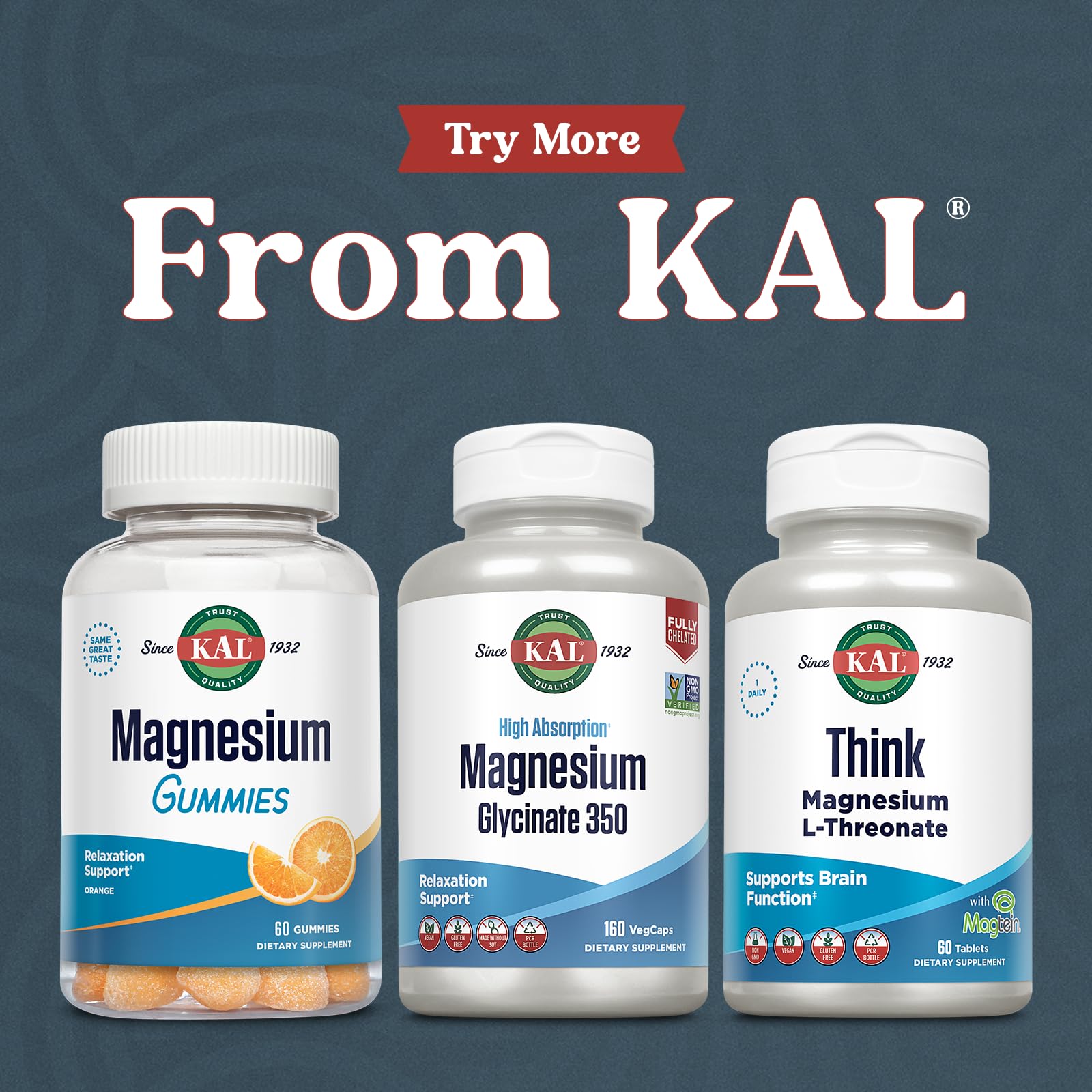 KAL Magnesium Glycinate Capsules, Fully Chelated Magnesium Bisglycinate, High Absorption Magnesium Supplement, Healthy Bones, Muscle, Relaxation and Stress Support, Non-GMO 160 count KAL buy australia supplements