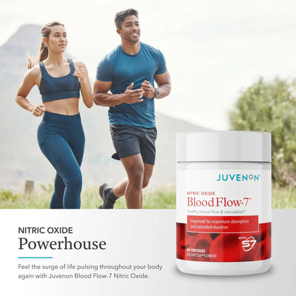 Juvenon BloodFlow-7 Nitric Oxide Supplements for Men & Women - Natural Nitric Oxide Booster with Nitrosigine® + S7® Juvenon