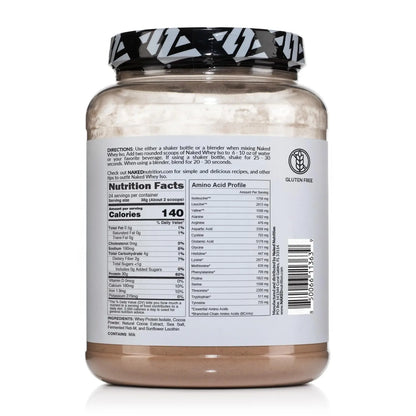 NAKED Chocolate Whey Isolate Protein - Only 6 Ingredients, 30g Grass-Fed Protein, Undenatured, No GMO, No Soy, Gluten-Free, No Preservatives - 24 Servings NAKED