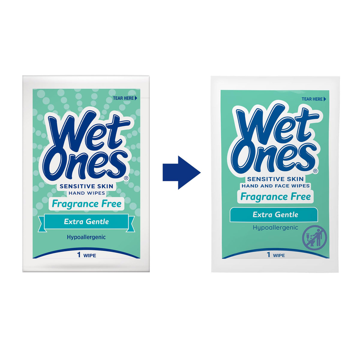 Wet Ones Singles Hand Wipes, Sensitive Skin, Unscented, 24 ct (6 Pack) Wet Ones
