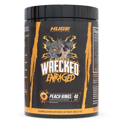 Wrecked Enraged High Stim Pre Workout - Extreme Hardcore Formula for Intense Energy, Laser Focus & Maximum Strength - Potent Stimulant Matrix - for Advanced Lifters, Not for Beginners (40 Servings)