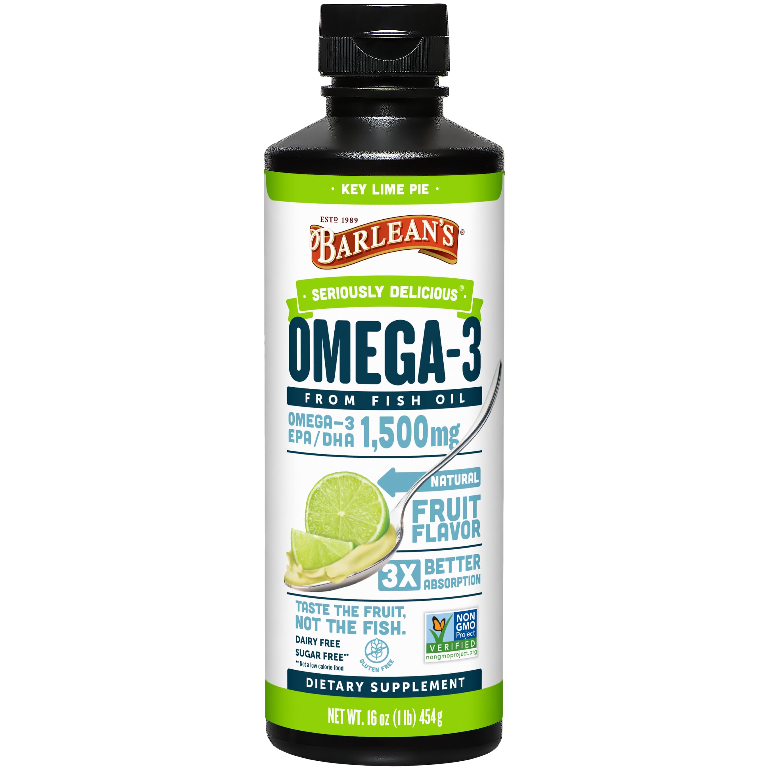 Barlean's Omega 3 Fish Oil Liquid Supplement for Men and Women, 1500mg of EPA and DHA Fatty Acid, Promotes Brain & Heart Health Barlean's buy australia supplements
