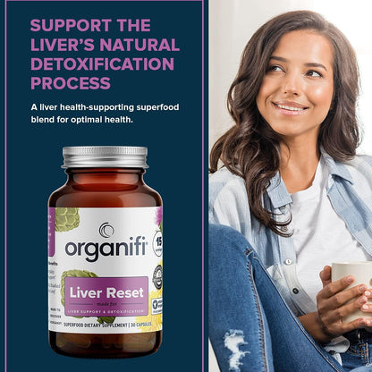 Organifi - Liver Reset - Liver Detox - Digestive and Immune Support - Promotes Cellular Energy Production, 30 Capsules Gsupps Australia