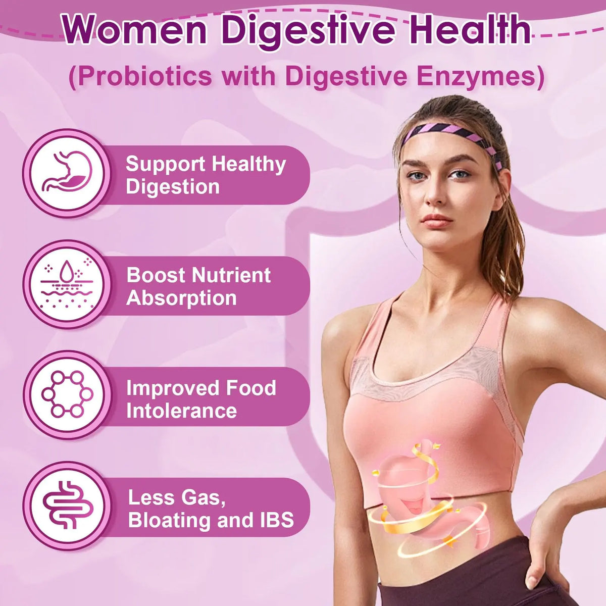 NATURE TARGET Probiotics for Women, 100 Billion CFUs Probiotic with Digestive Enzymes & Prebiotics, Vaginal Probiotics with Cranberry for Urinary Tract Health, NATURE TARGET