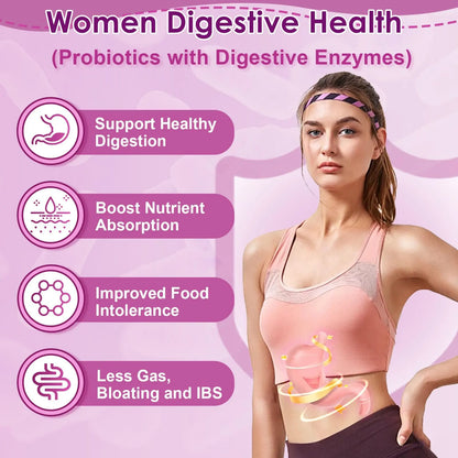 NATURE TARGET Probiotics for Women, 100 Billion CFUs Probiotic with Digestive Enzymes & Prebiotics, Vaginal Probiotics with Cranberry for Urinary Tract Health, NATURE TARGET