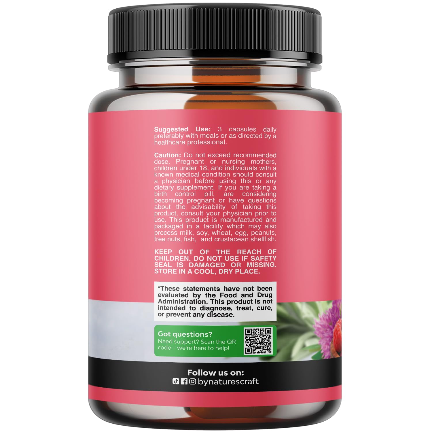 Natures Craft Complete Herbal Menopause Supplement for Women - Female Hormone Balance Capsules for Night Sweats Hot Flashes & Mood Swings with Dong Quai, Chaste Berry & Black Cohosh Root - 60 Count Gsupps Australia