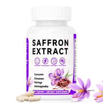 Happy Saffron Supplements, 100mg Saffron Extract, Saffron Blend with Turmeric & Ashwagandha, Supports Mood, Focus, and Energy Boost, 90 Capsules Mosslly buy australia supplements