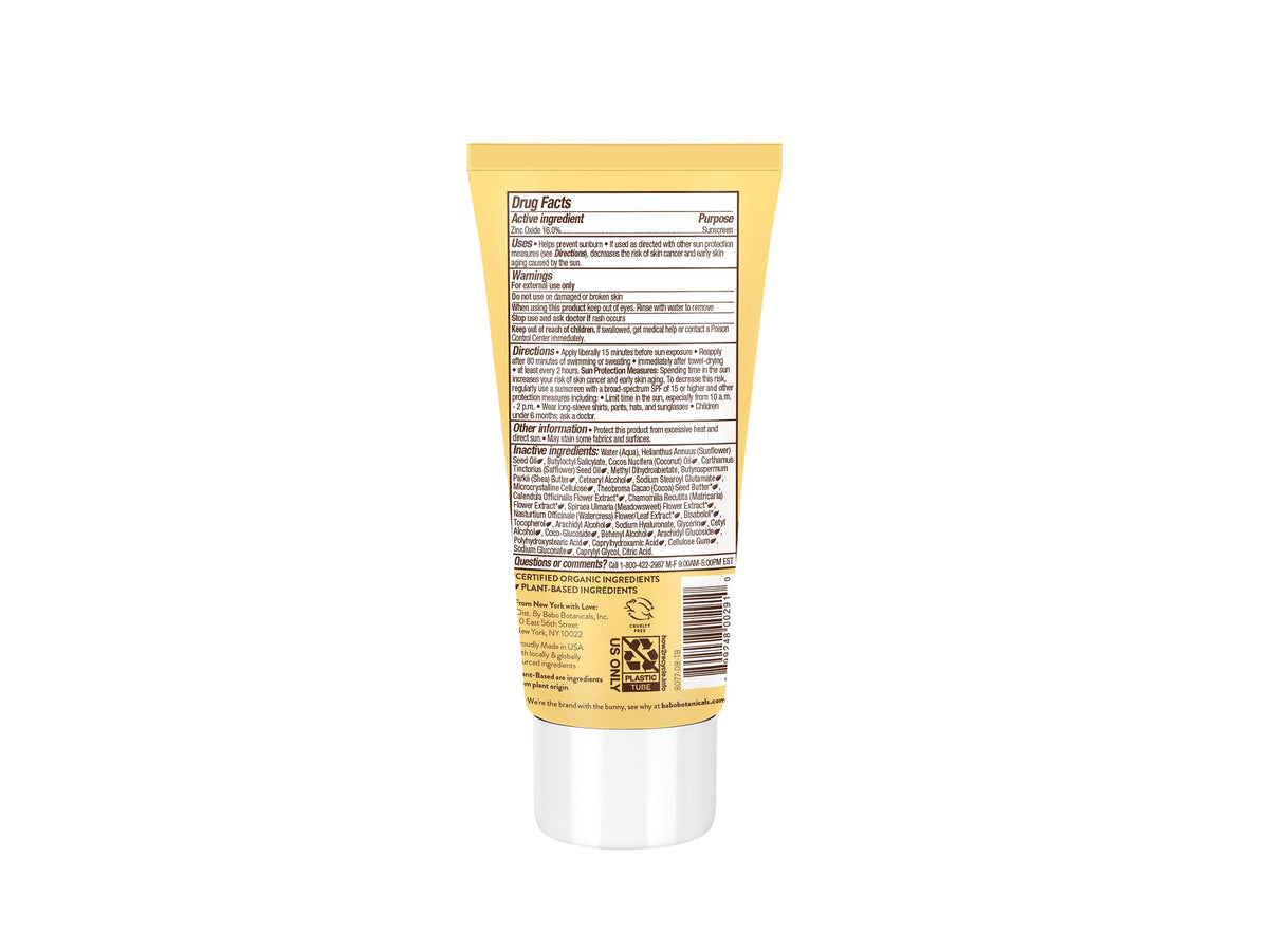 Babo Botanicals, Sunscreen Unscented SPF30, 3 Fl Oz Babo Botanicals
