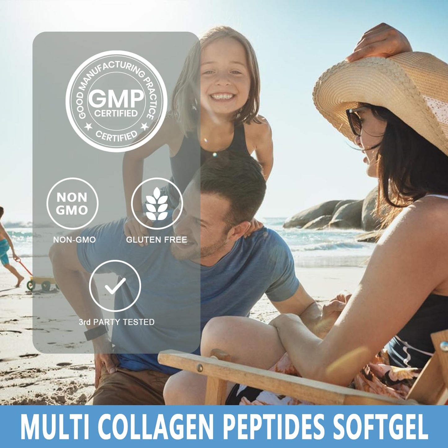 Collagen Peptides Softgels, Multi Collagen Peptide w/ Glucosamine Chondroitin MSM Biotin, Hydrolyzed Collagen Peptides Complex for Women Supports Skin Hair JINGYAT