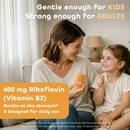 kindnature Vitamin B2 Gummies - Riboflavin 400mg Supplement for Kids & Adults - Non-GMO, Soy & Gluten-Free, Vegan Chewable Gummies (30 Day Supply) (2) kindnature