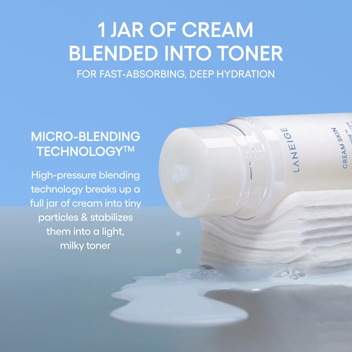 LANEIGE Cream Skin Face Hydrating Milky Toner: Lightweight Refillable Korean Toner & Moisturizer with Ceramides & Peptides for Soothing Hydration & Barrier Support | Korean Skin Care, 170 ml LANEIGE
