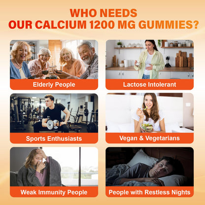 Calcium 1200 mg with Vitamin D3 Gummies for Adults - Calcium Citrate with Vitamin D3 K2, Magnesium, Zinc, Boron, Copper and Ashwagandha Maennyliy