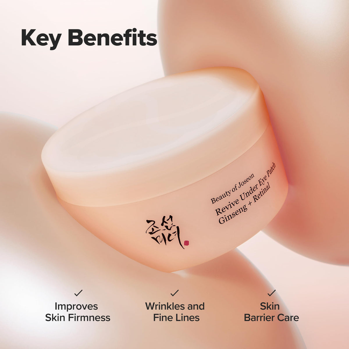 Beauty of Joseon Revive Under Eye Patch with Retinal and Ginseng, for Puffy Eyes, Fine Lines and Wrinkles, Collagen, Peptide, Adenosine and Bakuchiol, for All Skin Types, 60 Sheets, 30 Pairs Beauty of Joseon