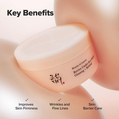 Beauty of Joseon Revive Under Eye Patch with Retinal and Ginseng, for Puffy Eyes, Fine Lines and Wrinkles, Collagen, Peptide, Adenosine and Bakuchiol, for All Skin Types, 60 Sheets, 30 Pairs Beauty of Joseon