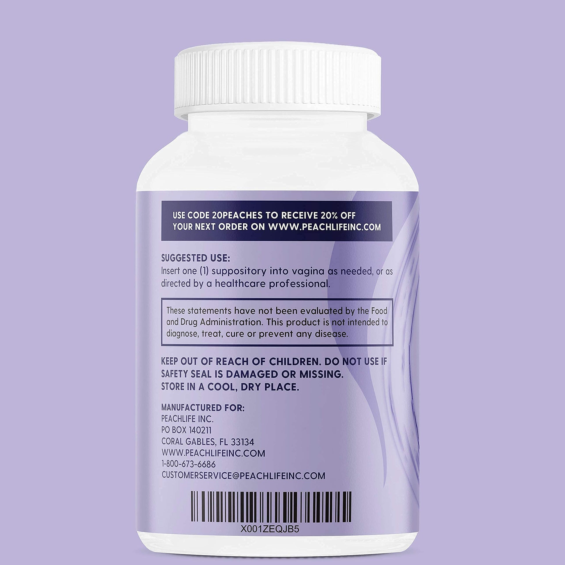 Peachlife Boric Acid Suppositories in Vegetable Capsules - USA Made - Vaginal pH Peachlife buy australia supplements