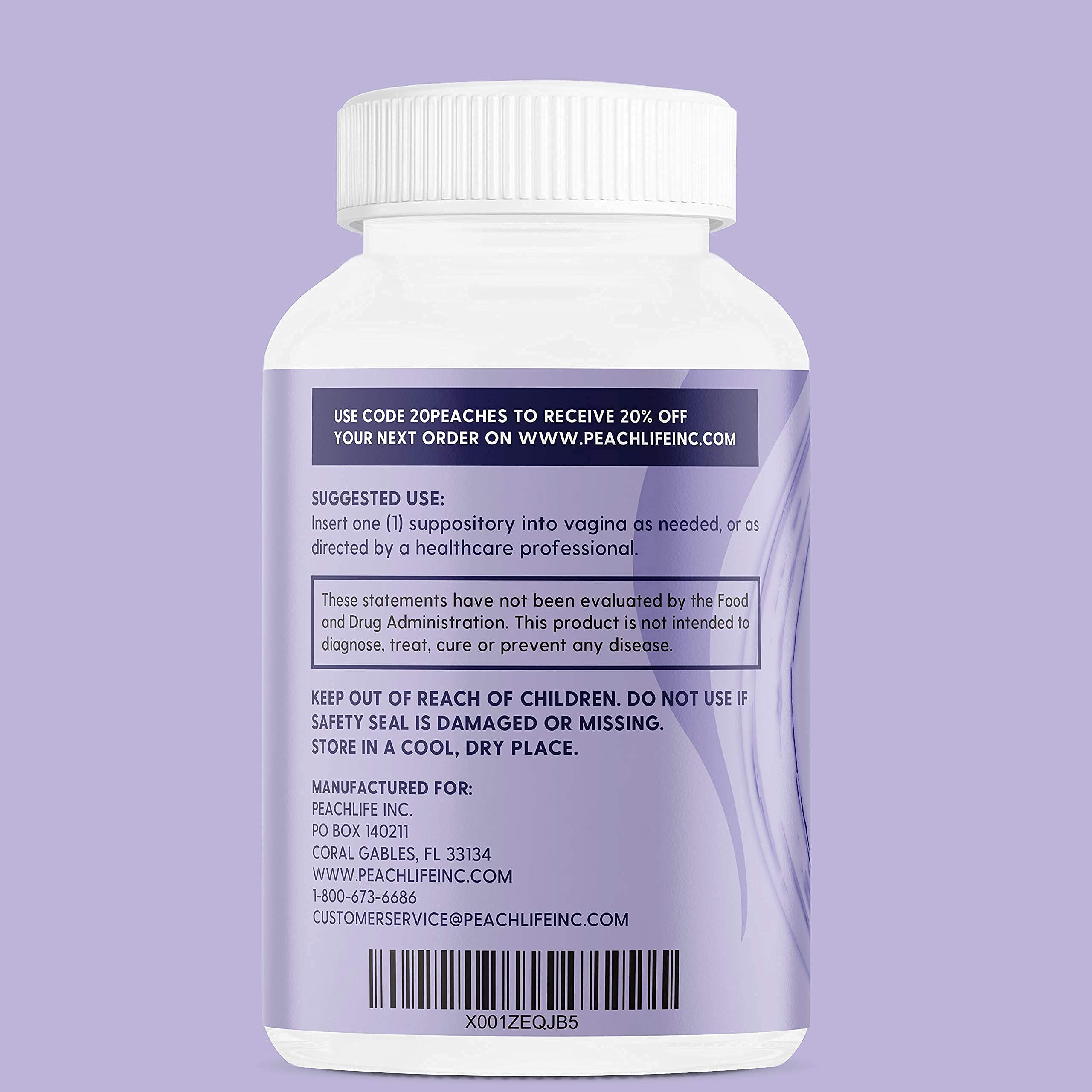 Peachlife Boric Acid Suppositories in Vegetable Capsules - USA Made - Vaginal pH Peachlife buy australia supplements