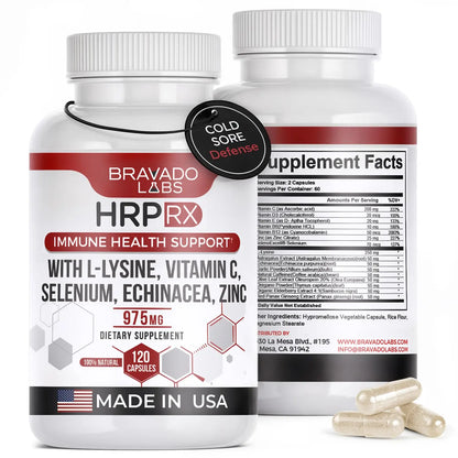 Bravado Labs L-Lysine 250mg Capsules – Immune & Cold Sore Support – Vegan, Non-GMO, Allergen-Free, 3rd-Party Tested Bravado Labs
