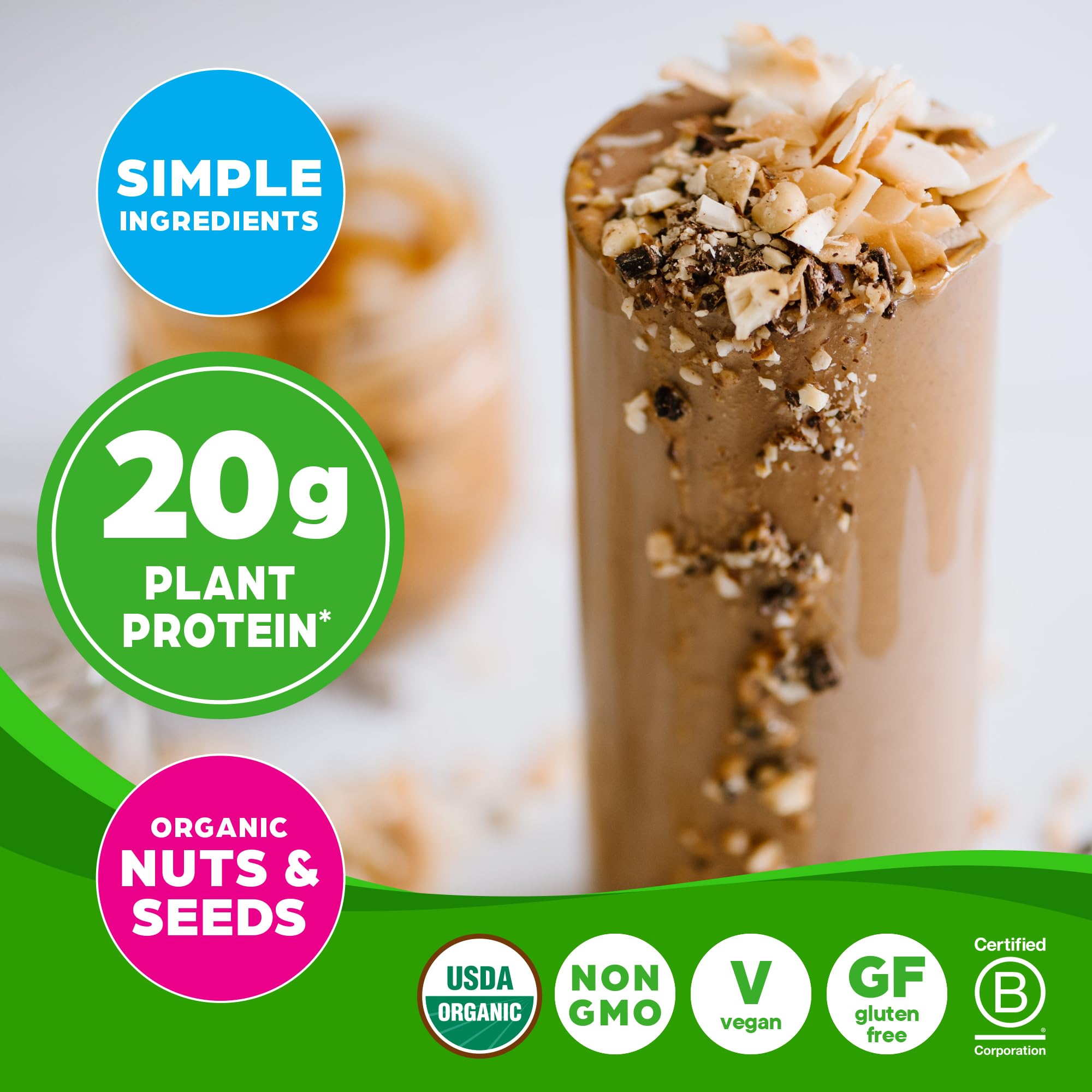 Orgain Organic Simple Vegan Protein Powder, Peanut Butter - 20g Plant Based Protein, With less Ingredients, No Artificial Sweeteners, Gluten Free, No Dairy or Lactose, 1.25 lb (Packaging May Vary) Orgain buy australia supplements