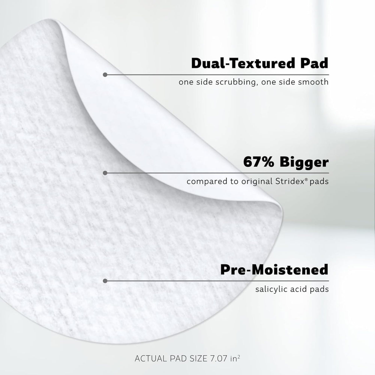 Stridex XL Face Body Pads, Exfoliating Salicylic Acid Acne Treatment, 90 Ct Stridex