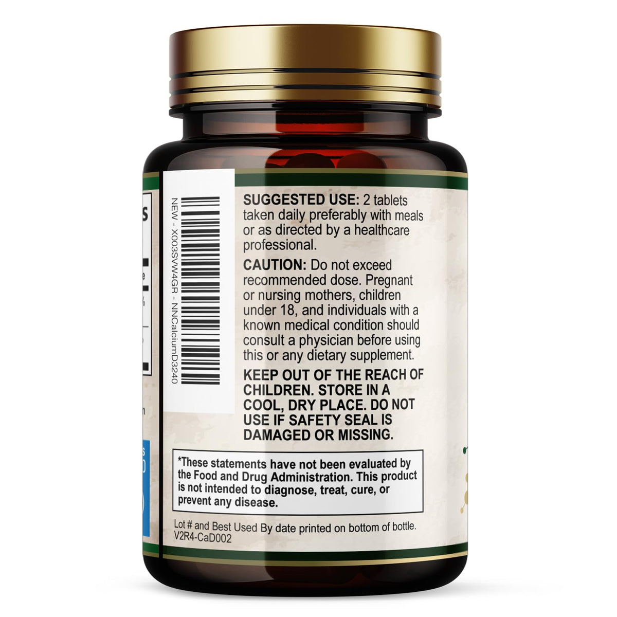 Calcium 1200 mg with Vitamin D3 - Per Serving - Bone Health Supplement - Vitamin D & Calcium Supplements for Women & Men - Bone Strength Support Nature's Nutrition