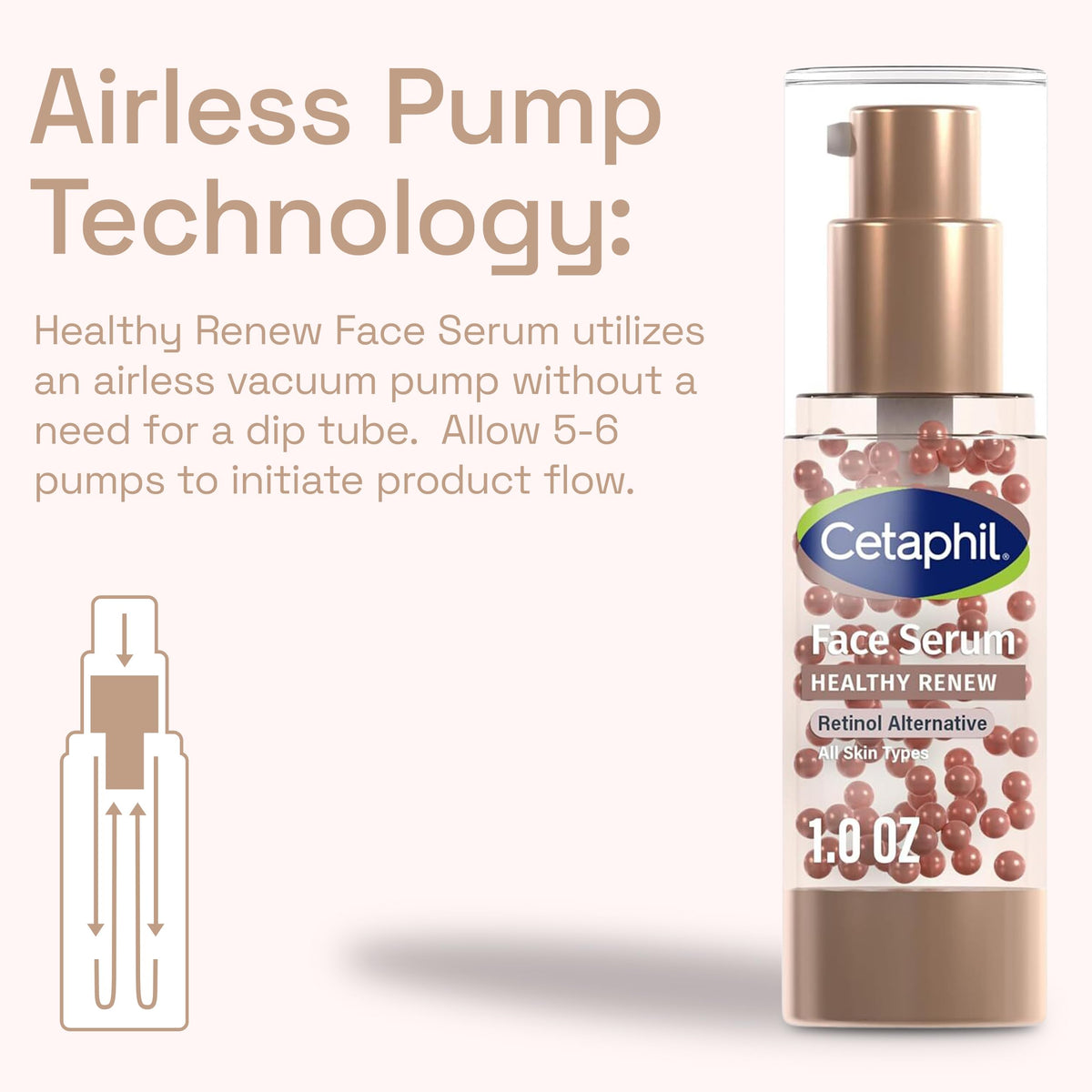 Cetaphil Healthy Renew Anti-Aging Face Serum, Peptides, Retinol-Free, 1oz Cetaphil