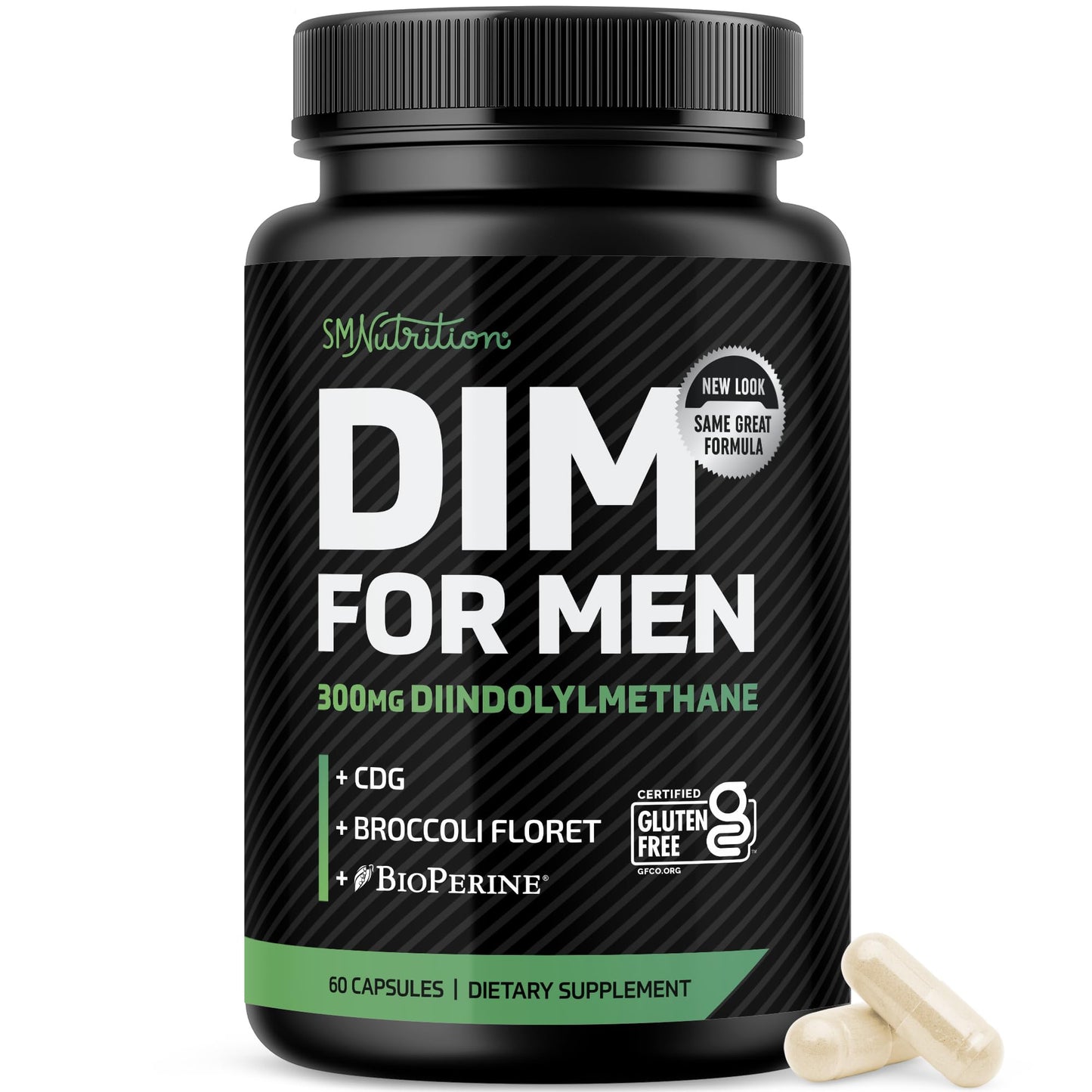 DIM Supplement for Men 300mg | Estrogen Blocker & Aromatase Inhibitor | Extra Strength Men’s Hormone Balance & Fitness Booster with Diindolylmethane Plus CDG SMNutrition