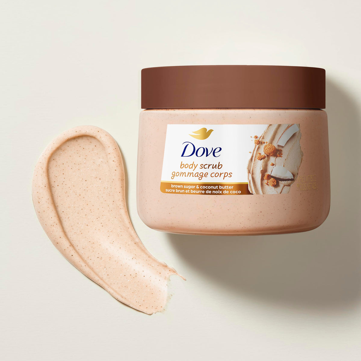 Dove Brown Sugar and Coconut Butter Body Scrub Exfoliates and Deeply 15 oz Dove