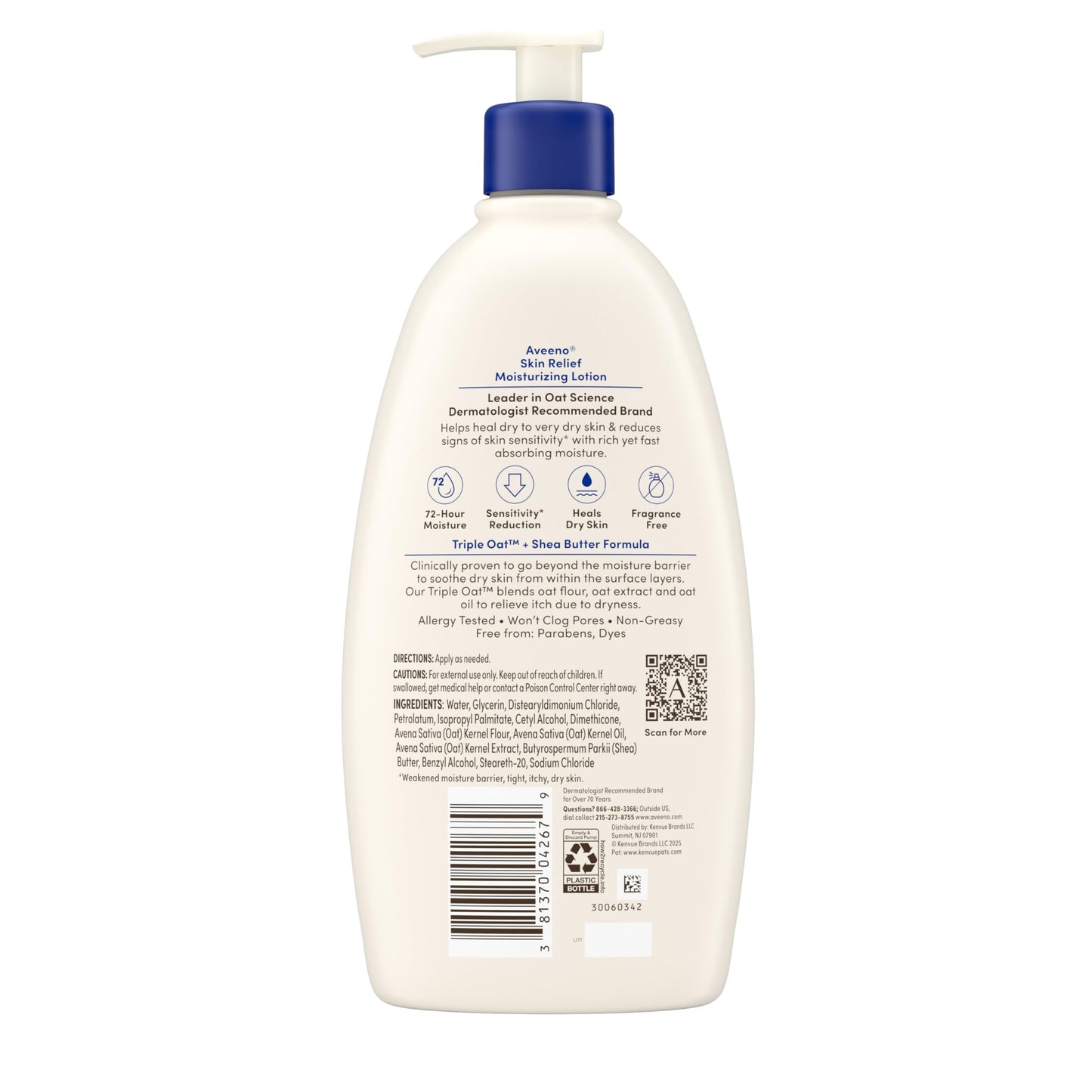 Aveeno Skin Relief Moisturizing Lotion Heals Very Dry, Sensitive Skin, Fast-Absorbing Body Aveeno