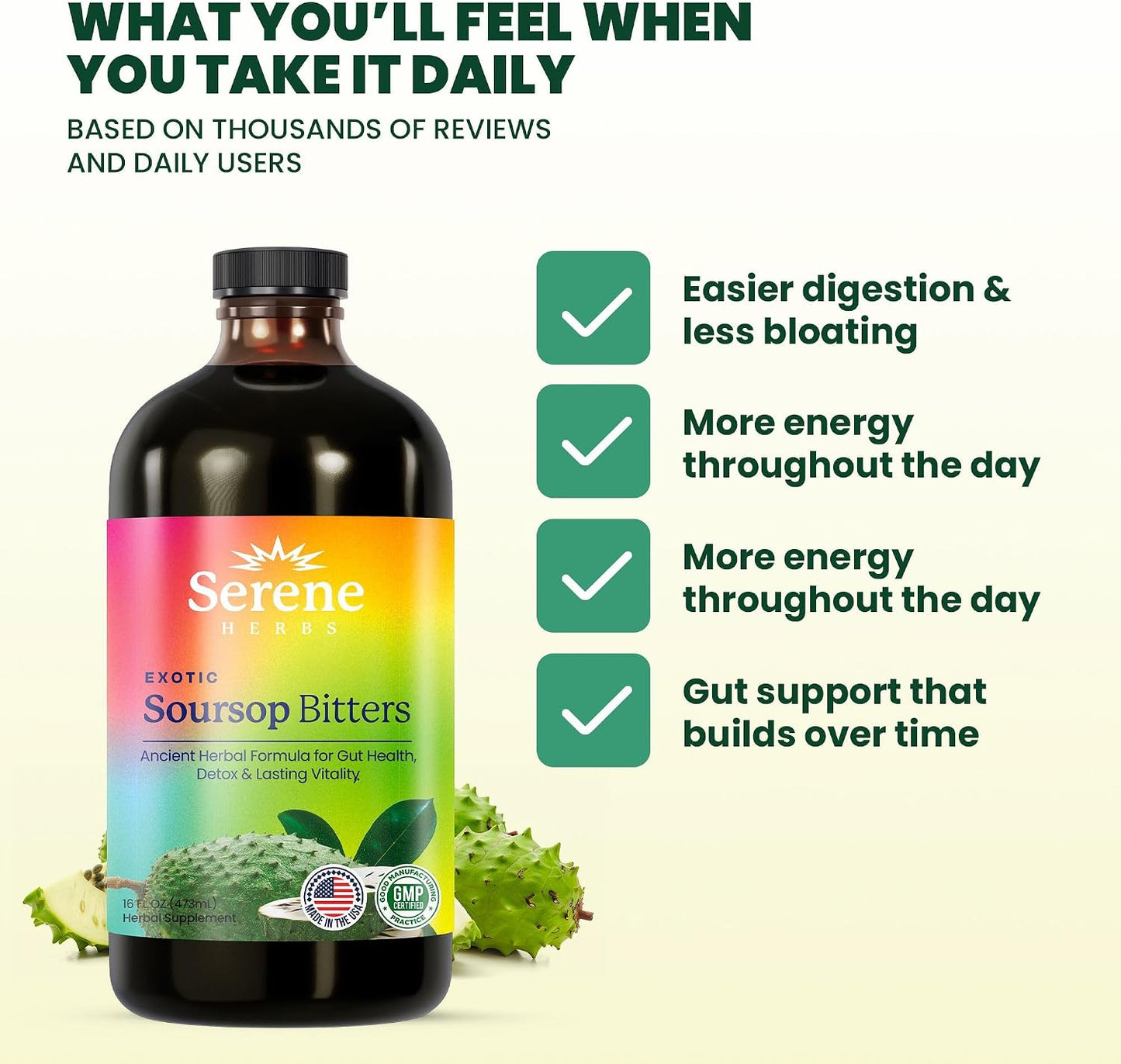 Serene Herbs Cleanse & Daily Defense – Includes Soursop Bitters + 17-1 Capsules