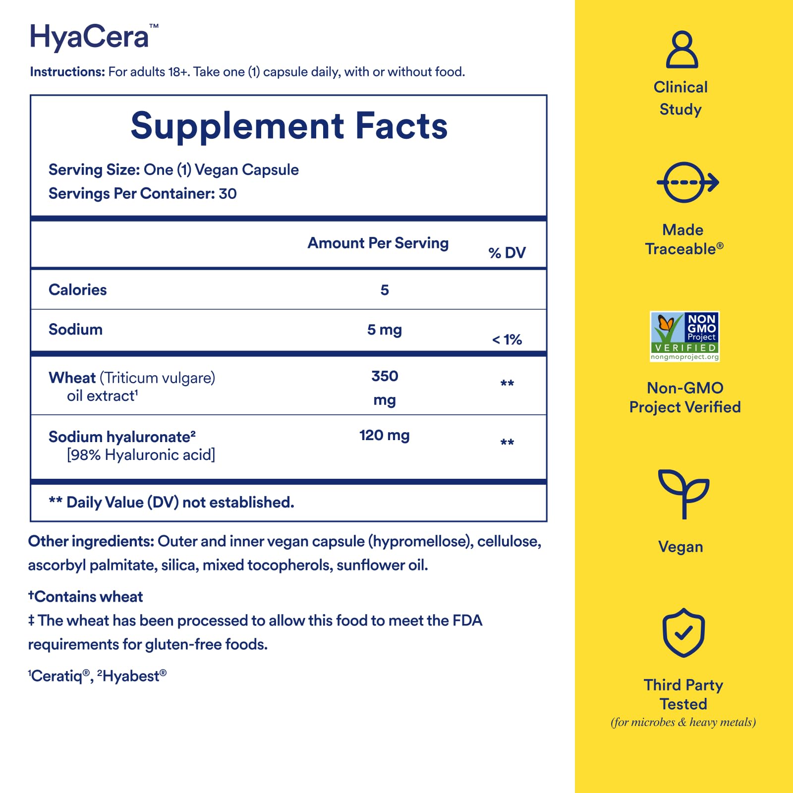 Ritual HyaCera Skin Supplement for Wrinkle Support, with Hyabest® and Ceratiq® for Skin Hydration Support, Hyaluronic Acid, Glycolipids, Ceramides, Gluten Free, Non GMO, Vanilla Essence, 30 Day Supply Ritual buy australia supplements