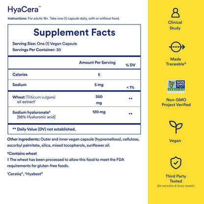 Ritual Hyaluronic Acid Skin Supplement - With Hyabest® and Ceratiq® - HyaCera Clinically Proven to Reduce Wrinkles, Fine Lines & Improve Skin Smoothness Ritual