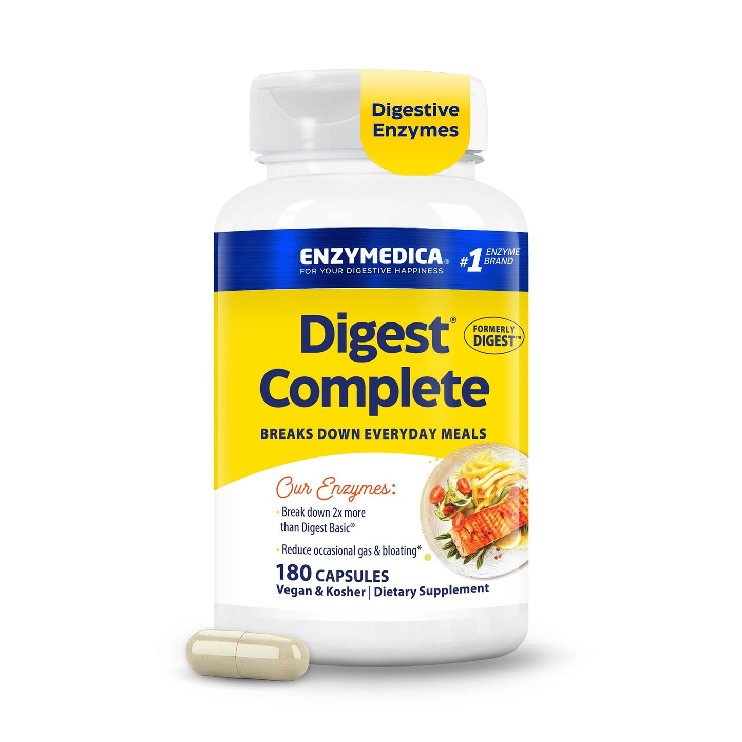 Enzymedica Digest Complete - Helps Gas & Bloating - 90 Caps Gsupps Australia