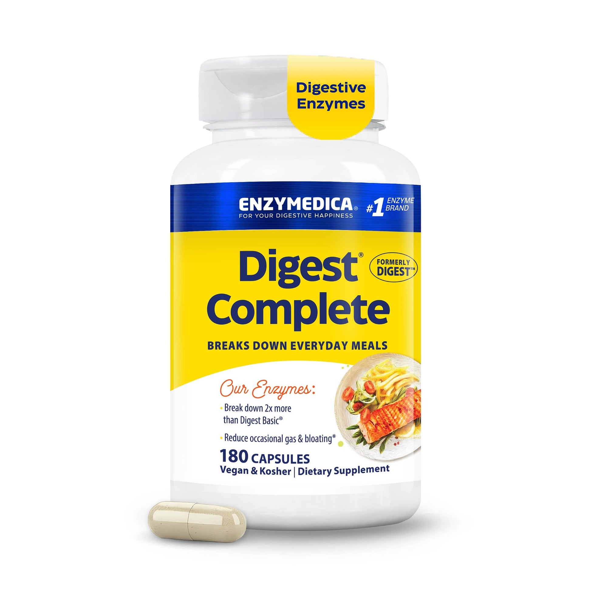 Enzymedica Digest Complete - Helps Gas & Bloating - 90 Caps Gsupps Australia