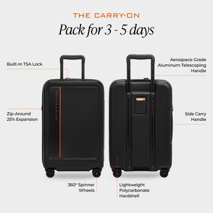 Briggs & Riley ZDX Global Softside Carry-On Spinner, Black Gsupps Australia