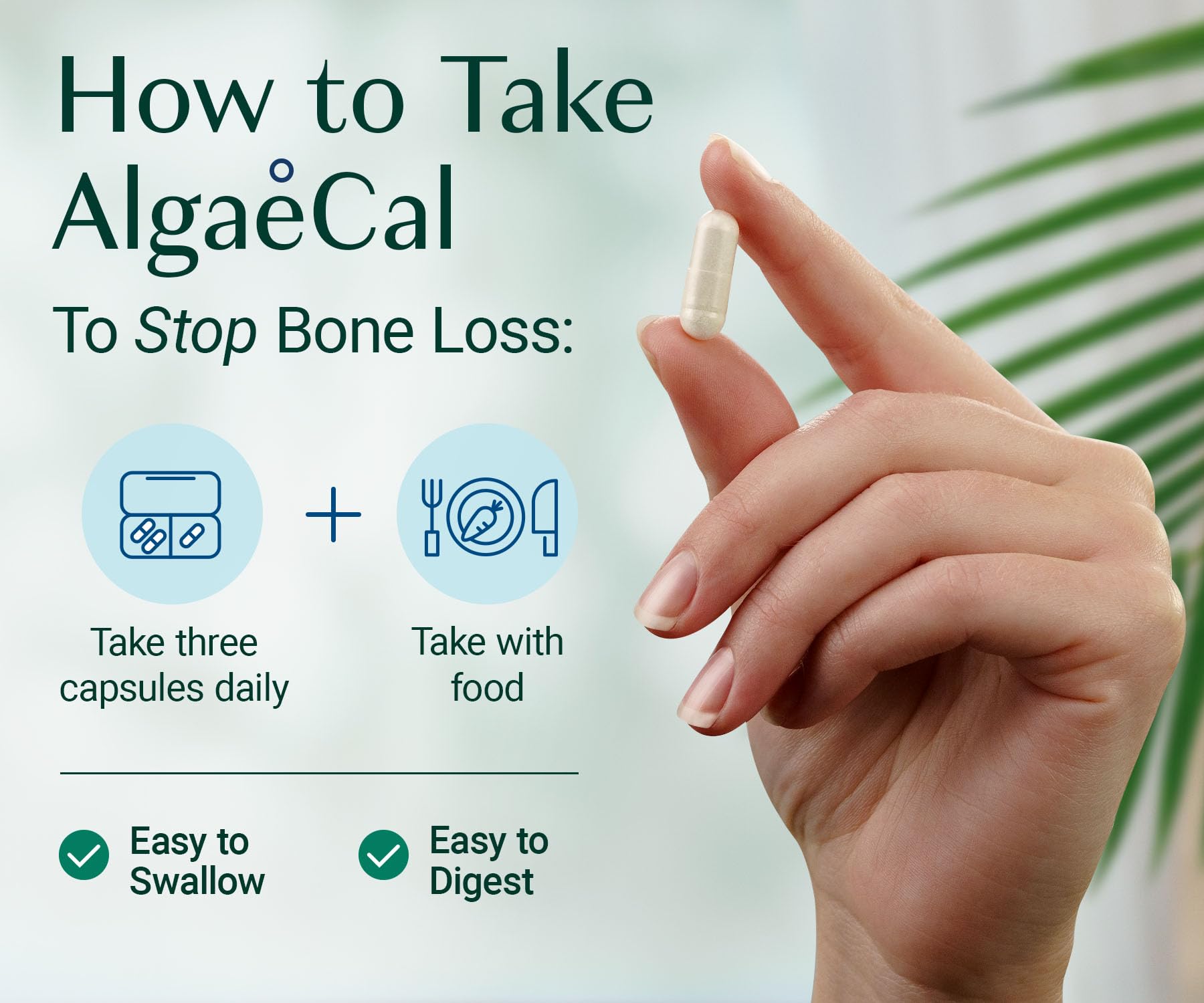 ALGAECAL - Plant Based Calcium Supplement for Women & Men - Organic Calcium 750mg with Vitamin D3 1000 IU, 13 Minerals for Bone Strength