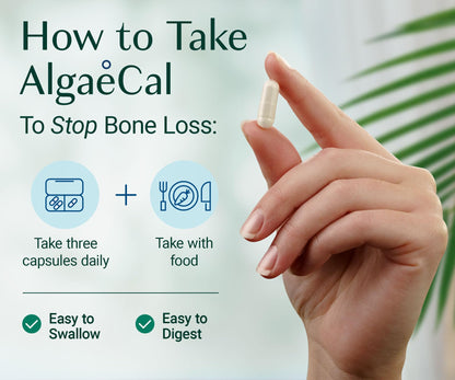 ALGAECAL - Plant Based Calcium Supplement for Women & Men - Organic Calcium 750mg with Vitamin D3 1000 IU, 13 Minerals for Bone Strength ALGAECAL