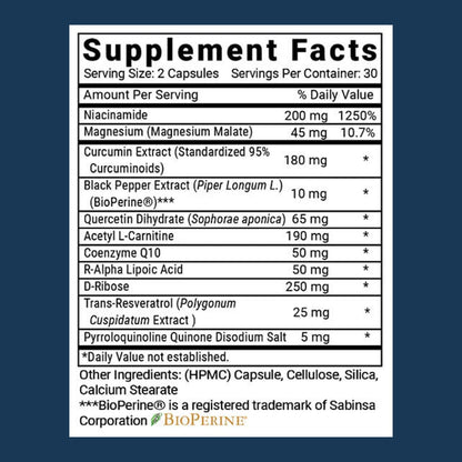 Advanced Bionutritionals – Advanced Mitochondrial Formula Support Supplement, Healthy Aging, Repair, Energy Optimizer with CoQ10, PQQ, Alpha Lipoic Acid, Gluten Free, Vegan, Non GMO (60 Tablets)