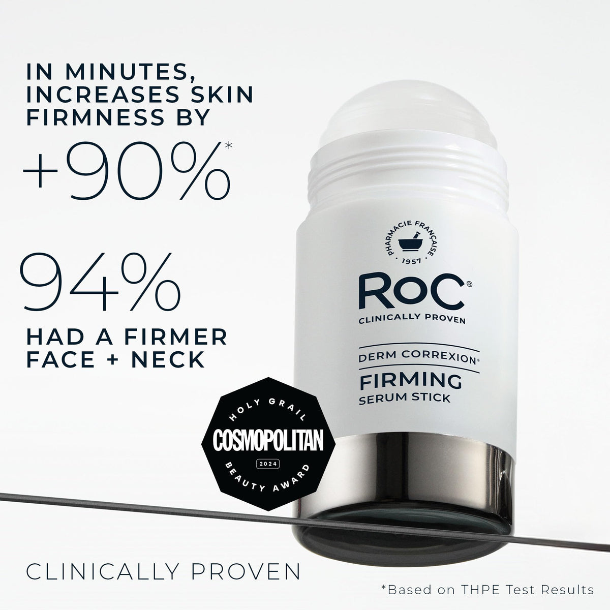 RoC Derm Correxion Retinol Firming Serum Stick with Antioxidants to Visibly Tighten and Firm Wrinkles and Laugh Lines For Men and Women + Retinol Eye Cream Packette, 1.0 oz (Packaging May Vary) RoC