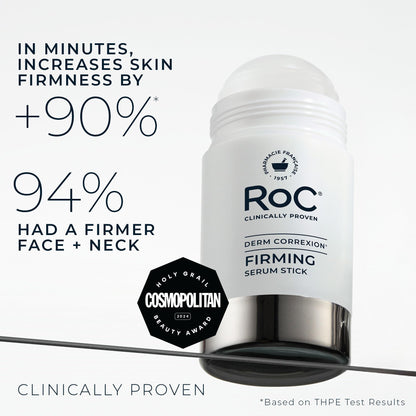 RoC Derm Correxion Retinol Firming Serum Stick with Antioxidants to Visibly Tighten and Firm Wrinkles and Laugh Lines For Men and Women + Retinol Eye Cream Packette, 1.0 oz (Packaging May Vary) RoC