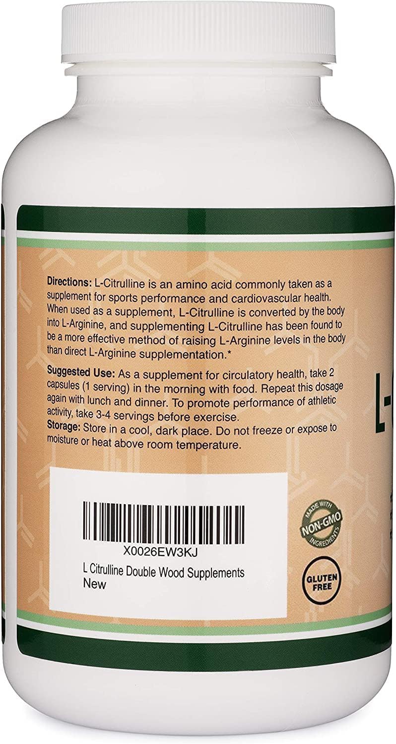 L Citrulline Capsules - 99% Tested Purity - 1,200mg Per Serving (Nitric Oxide Booster) for Muscle Recovery and Muscle Pump, 210 Count by Double Wood