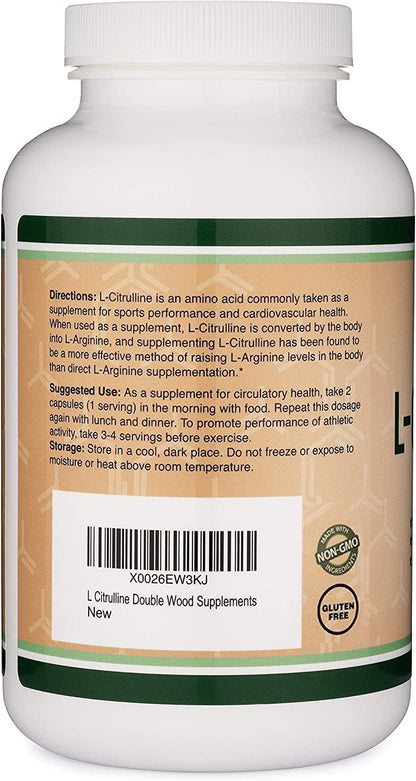 L Citrulline Capsules - 99% Tested Purity - 1,200mg Per Serving (Nitric Oxide Booster) for Muscle Recovery and Muscle Pump, 210 Count by Double Wood
