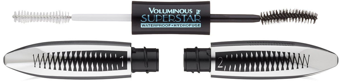 L'Oreal Paris Cosmetics Voluminous Superstar Mascara, Waterproof, Blackest Black, 0.41 Fl. Oz, 1 Count L'Oreal Paris