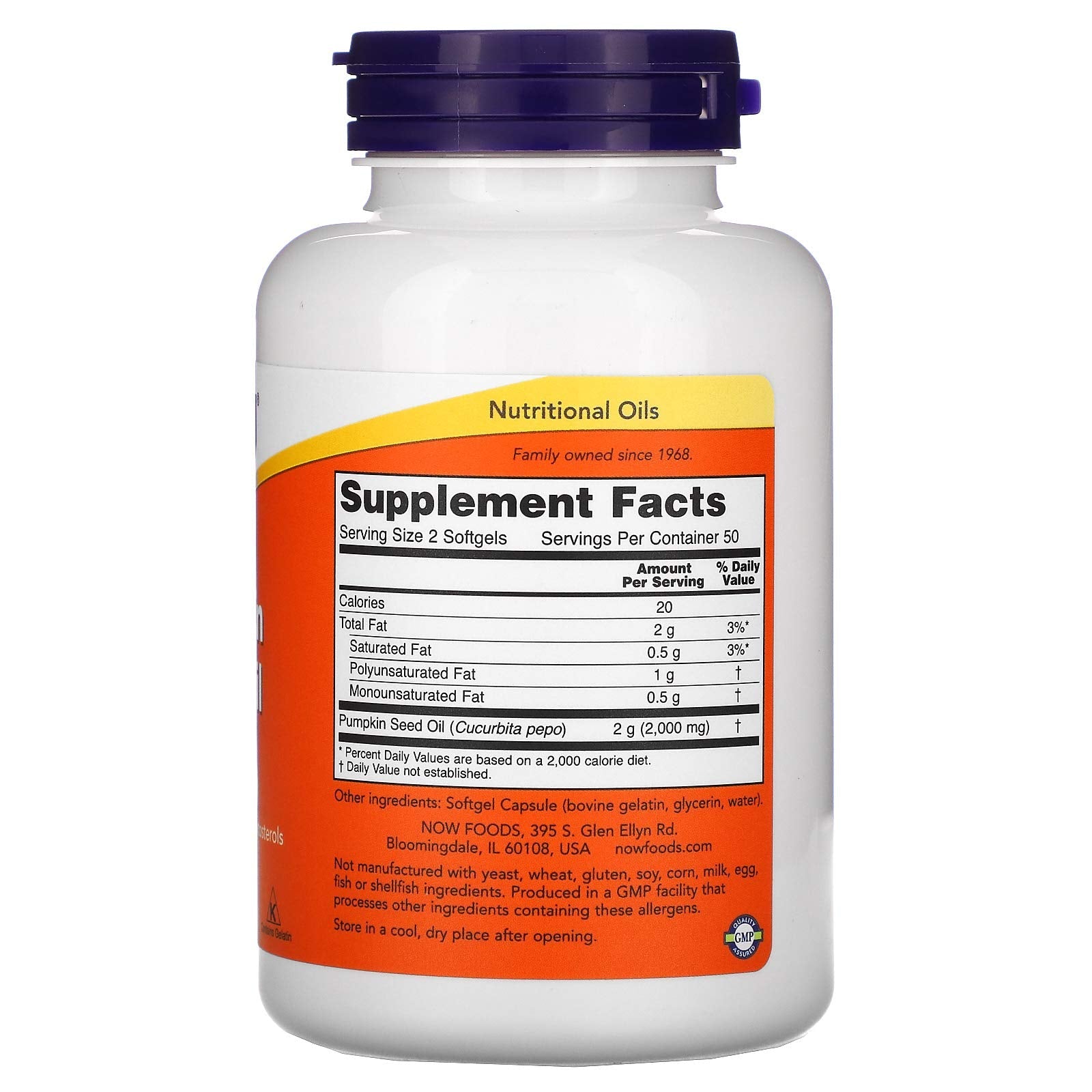 NOW Supplements, Pumpkin Seed Oil 1000 mg with Essential Fatty Acids and Phytosterols, Cold Pressed, 200 Softgels Gsupps Australia