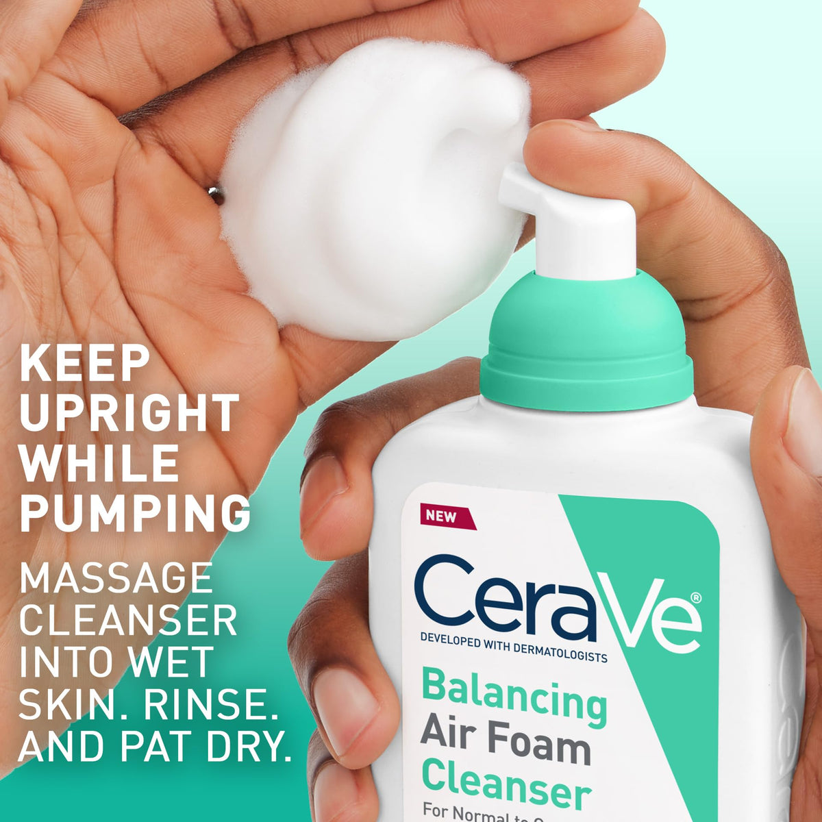 CeraVe Air Foam Face Wash, Hydrating Facial Cleanser, Combination Skin, 8oz CeraVe