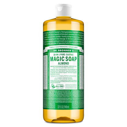 Dr. Bronner's Almond Pure-Castile Liquid Soap, Hand Soap, 32 oz Dr. Bronner's