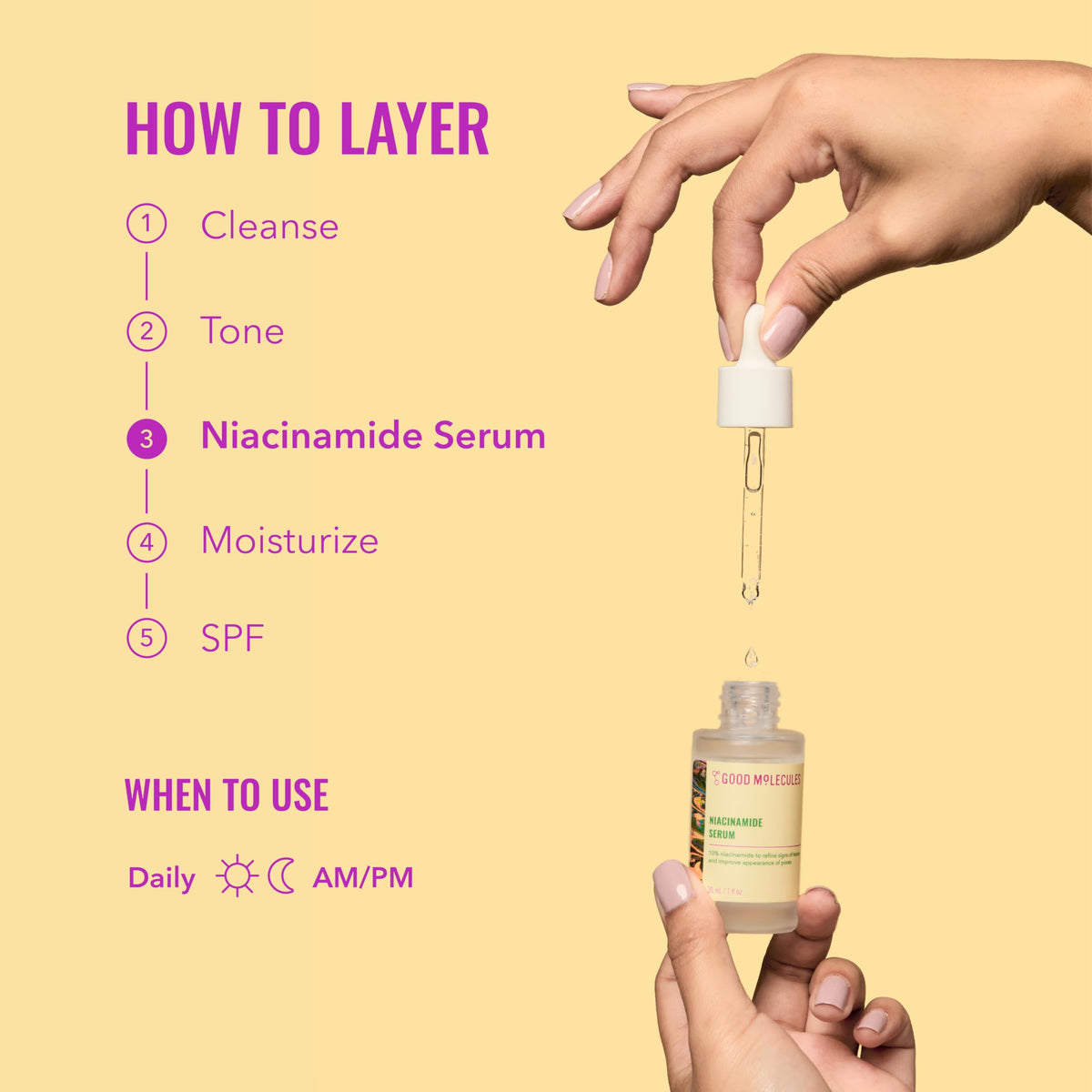 Good Molecules Niacinamide Serum 10%, Pore & Texture Serum, 1 fl oz Good Molecules